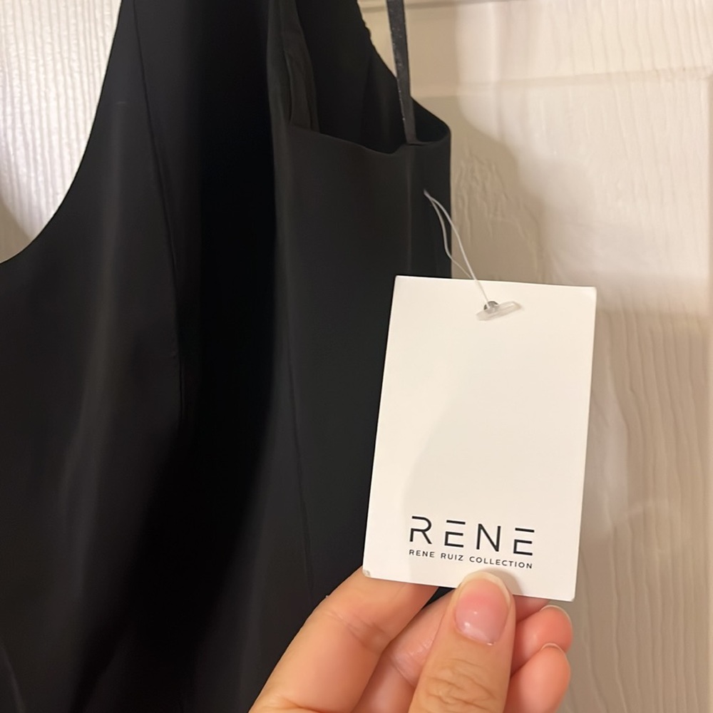 Rene by Rene Ruiz Color Block Satin cocktail mini dress size 8 - Picture 5 of 10